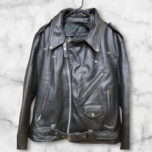 Vintage Camel Cigarettes Embossed Leather Motorcycle Biker Moto Jacket XL USA